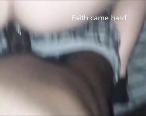 Faith soaks cock wit cum